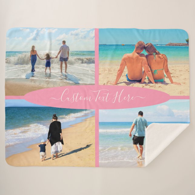 Ihr Foto Collage Sherpa Blankon mit benutzerdefini Sherpadecke (Vorderseite (Horizontal))