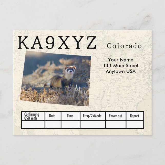 Ihr Foto Colorado geformt Cutout Custom QSL Postkarte (Vorderseite)
