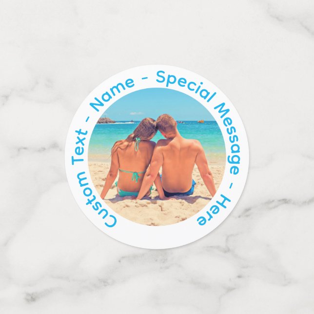 Ihr Foto Confetti mit benutzerdefiniertem Text Per Konfetti (Klein Vorderseite)