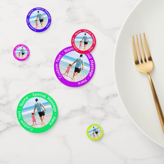 Ihr Foto Confetti mit benutzerdefiniertem Text und Konfetti (Gruppe)