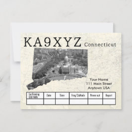 Ihr Foto Connecticut Shaped Cutout Custom QSL Postkarte