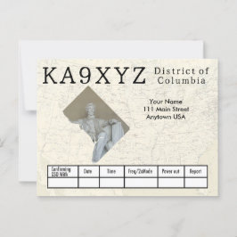 Ihr Foto District of Columbia Cutout Custom QSL Postkarte