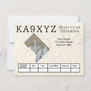 Ihr Foto District of Columbia Cutout Custom QSL Postkarte