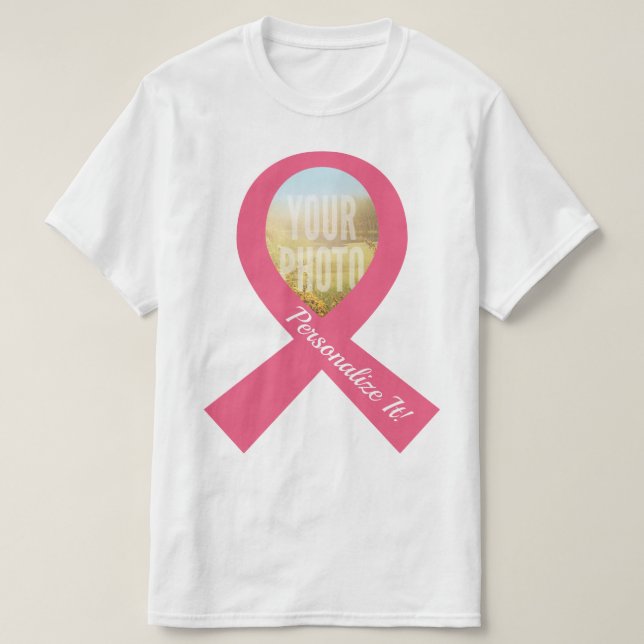 IHR FOTO einfach rosa Band T-Shirt (Design vorne)