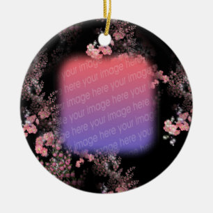 Ihr Foto Elegantes Rosa Blumendesign Keramikornament