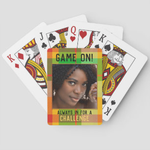 Ihr Foto farbenfroh Karierte Spielkarten Deck