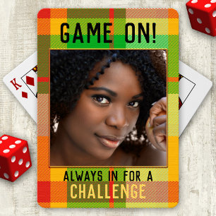 Ihr Foto farbenfroh Karierte Spielkarten Deck