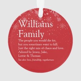 Ihr Foto für Familiendefinitionen Schneeflocken We Ornament