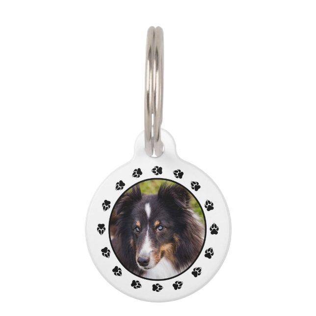 Ihr Foto für Ihr Haustier mit Pfoten & Pet-Informa Haustiermarke (Vorderseite)