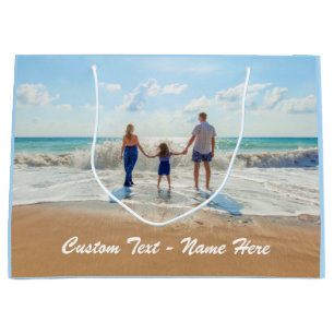 Ihr Foto-Geschenktasche mit Cystom-Textname Große Geschenktüte