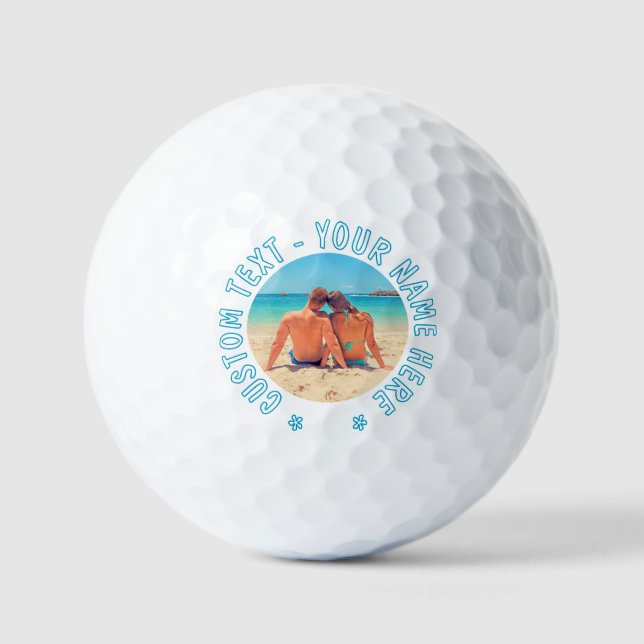Ihr Foto Golf Balls Geschenk mit eigenem Text Golfball (Vorderseite)