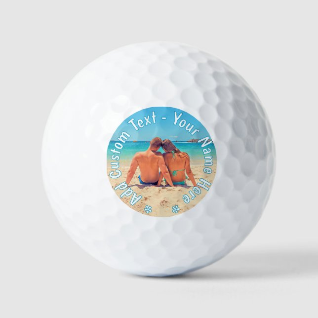 Ihr Foto Golf Balls Geschenk mit eigenem Textnamen Golfball (Vorderseite)
