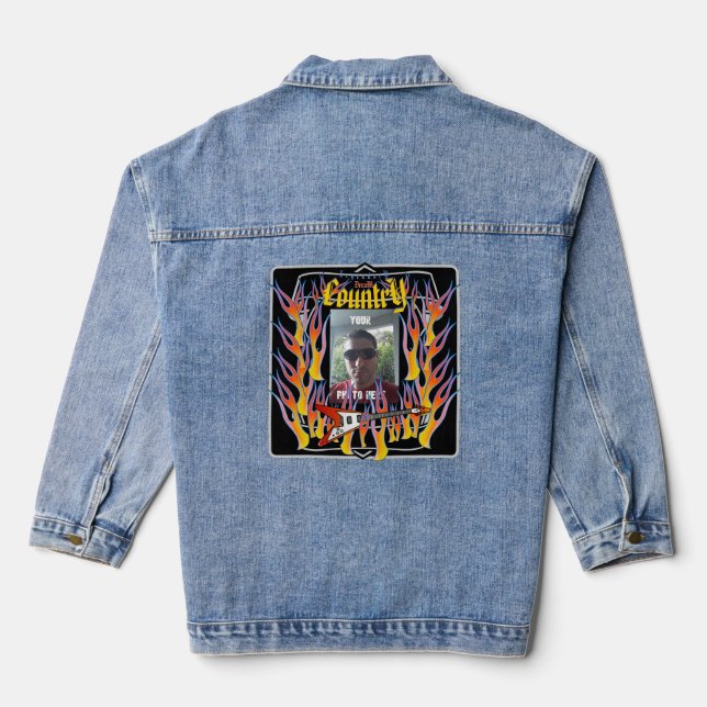 IHR FOTO HIER Legendäre Grafschaft Jeansjacke (Rückseite)