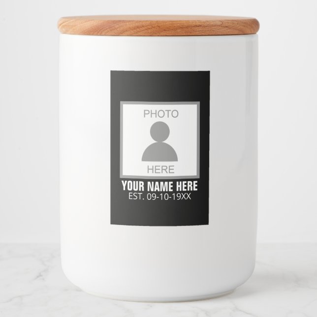 Ihr Foto hier Name und Alter Lebensmitteletikett (Vorderseite)