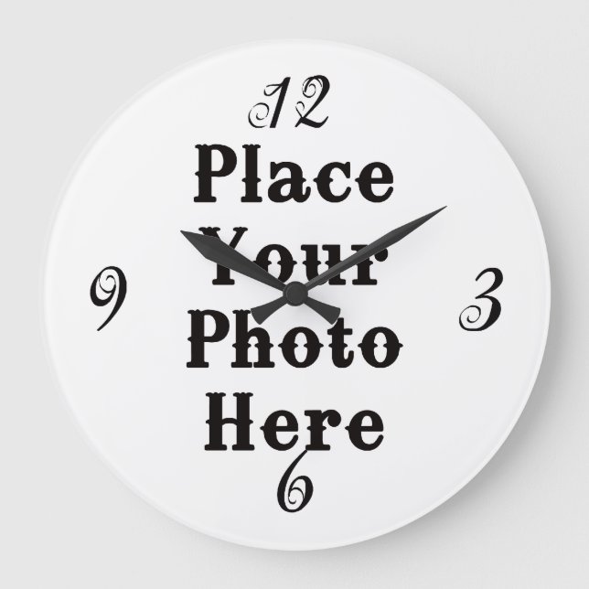 Ihr Foto hier Wall Clock Große Wanduhr (Vorderseite)