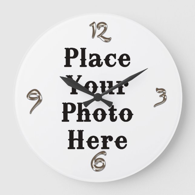 Ihr Foto hier Wall Clock Große Wanduhr (Vorderseite)