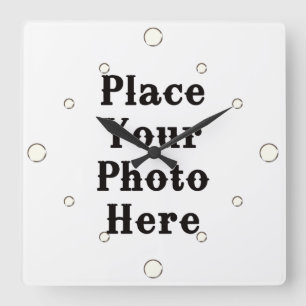 Ihr Foto hier Wall Clock Quadratische Wanduhr