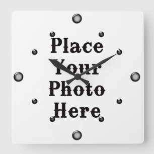 Ihr Foto hier Wall Clock Quadratische Wanduhr