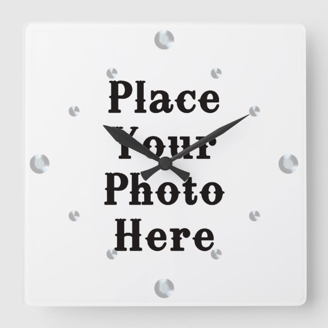 Ihr Foto hier Wall Clock Quadratische Wanduhr (Vorderseite)