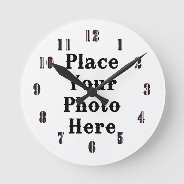 Ihr Foto hier Wall Clock Runde Wanduhr (Vorderseite)