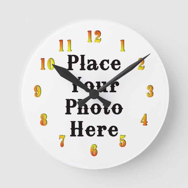 Ihr Foto hier Wall Clock Runde Wanduhr (Vorderseite)