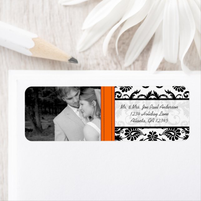 Ihr Foto Hochzeit Orange Crush Vintag Damask (Insitu)