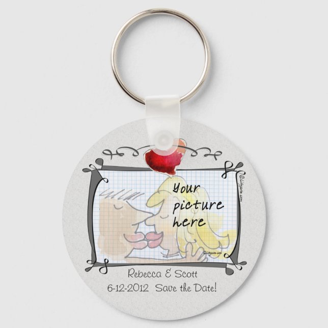 Ihr Foto Hochzeit Speichern Sie die Date-Schlüssel Schlüsselanhänger (Vorderseite)
