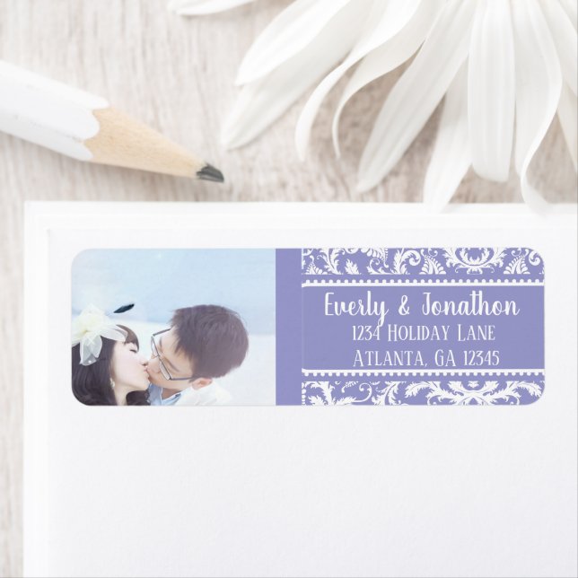 Ihr Foto Hochzeit Vintag Lilac Damask (Insitu)