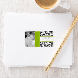 Ihr Foto Hochzeit Vintage Apple Green Damask Adressaufkleber