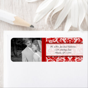 Ihr Foto-Hochzeit Vintage Rot Damast