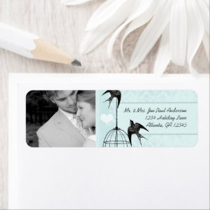 Ihr Foto Hochzeit Vintagen Vogelkäfig Aqua Damask