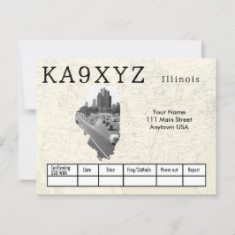 Ihr Foto Illinois geformt Cutout Custom QSL Postkarte
