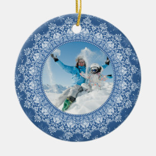 IHR Foto im eleganten Rahmen - individuelle Orname Keramik Ornament
