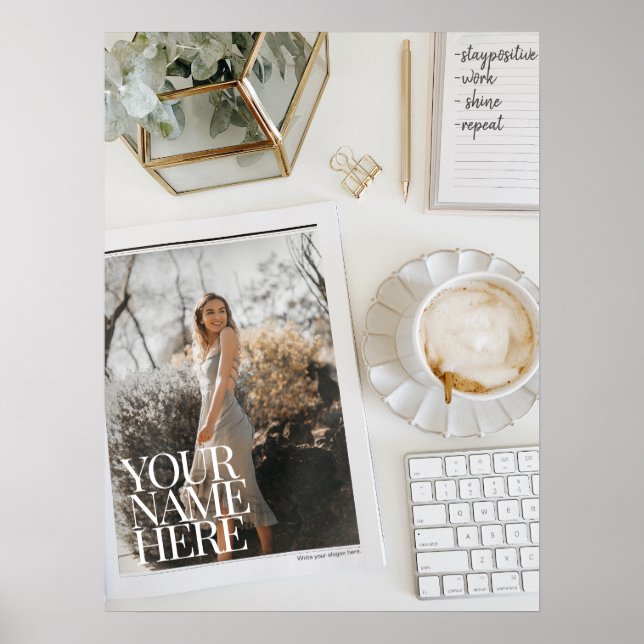 Ihr Foto im Magazin! Personalisiertes Chic Office Poster (Vorne)