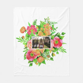 Ihr Foto in Blume-Rahmen-Decken Fleecedecke