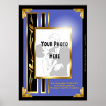 Ihr Foto in einem Blue Art Deco Frame Poster<br><div class="desc">Ein Foto von sich selbst, Familie, Freunden oder Haustieren got, das es verdient, an einer Mauer zu hängen, im Gegensatz zu den virtuellen Wänden, an die Sie Button selbt? Diese Plakatvorlage lasse Ihnen genau das auf eine elegante und erschwingliche Art zu tun. Ersetzen Sie unseren Platzhalter-Pix mit Ihrem hochgeladenen Bild...</div>