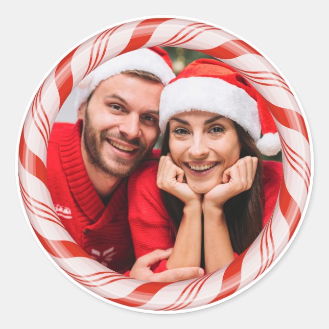 IHR Foto in einem Candy-Frame-Sonderaufkleber Runder Aufkleber (Vorderseite)