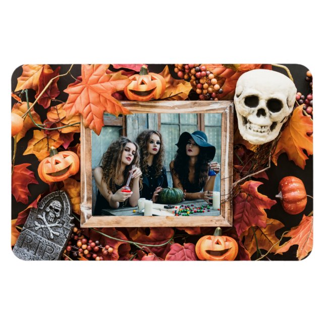 IHR FOTO in einem Halloween-Frame-Magneten Magnet (Horizontal)