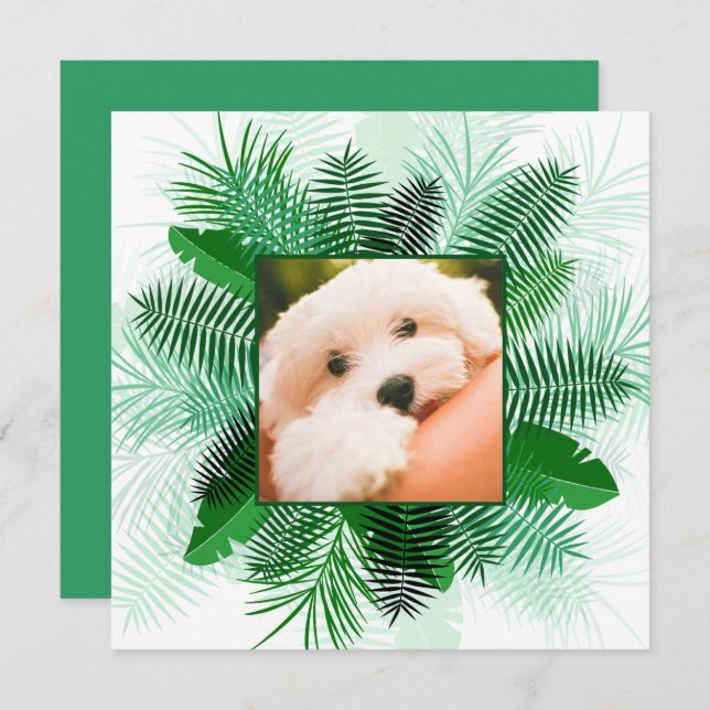 Ihr Foto in einem Palm Leaf Rahmen Einladungen (Vorne/Hinten)