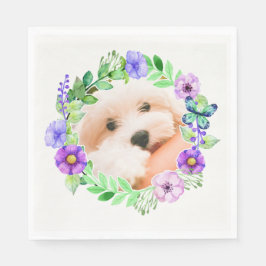 Ihr Foto in einer Blume Rahmen Papierservietten