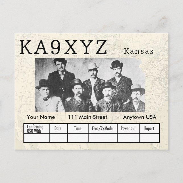 Ihr Foto Kansas Shaped Cutout Custom QSL Postkarte (Vorderseite)