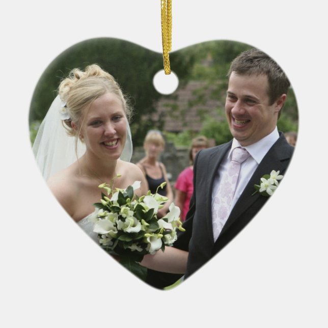 Ihr Foto kundengebundenes Wedding Andenken Keramik Ornament (Vorne)