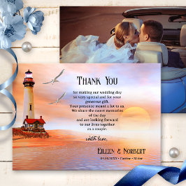 Ihr Foto Lighthouse Beach Hochzeit Danke Karte