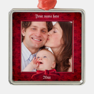 Ihr Foto Lux Texturrahmen mit roter Textur Ornament Aus Metall
