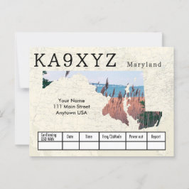 Ihr Foto Maryland Shaped Cutout Custom QSL Postkarte