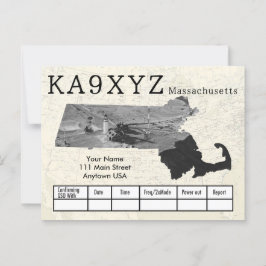Ihr Foto Massachusetts geformt Cutout Custom QSL Postkarte