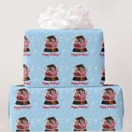 Ihr FOTO & MESSAGE Snow Globe Urlaub Geschenkpapier