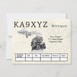 Ihr Foto Michigan Shaped Cutout Custom QSL Postkarte