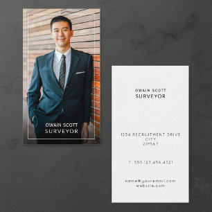 Ihr Foto, minimales, modernes, weißes Rahmenfarben Visitenkarte