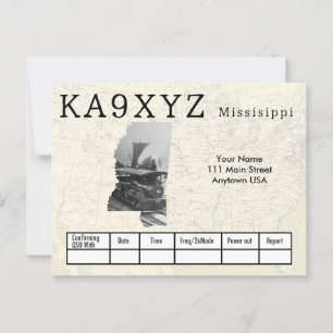 Ihr Foto Mississippi Shaped Cutout Custom QSL Postkarte